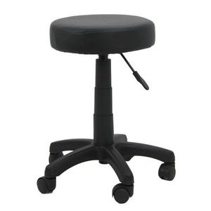 Scaun de birou operativ, înălțime reglabilă, rotativ, piele ecologica, negru, ABS 102 imagine