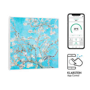 Klarstein Wonderwall Air Art Smart, încălzitor cu infraroșu, 60 x 60 cm, 350 W, aplicație, floarea de migdale imagine