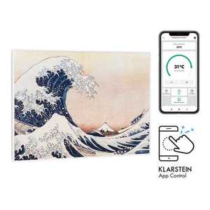 Klarstein Wonderwall Air Art Smart, încălzitor cu infraroșu, 80 x 60 cm, 500 W, aplicație, valuri albastre imagine