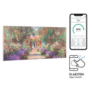 Klarstein Wonderwall Air Art Smart, încălzitor cu infraroșu, 120 x 60 cm, 700 W, aplicație, aleea din grădină imagine