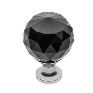 Buton pentru mobila cristal CRPA, finisaj crom lucios+cristal negru, D: 30 mm - Maxdeco imagine