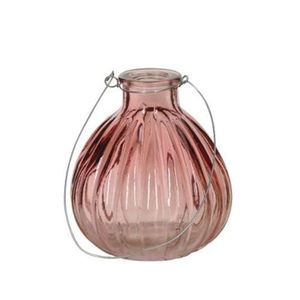 Vaza Daisy din sticla roz 7x8 cm imagine