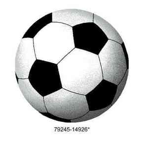 Covoras camera copii Davo Pro Fotbal, nylon, rotund, alb/negru, 65x65cm imagine