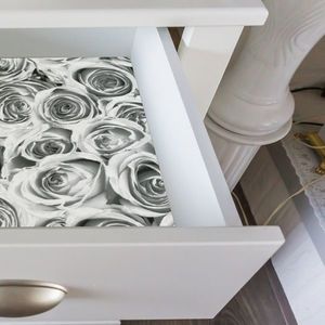 Autocolant Gekkofix Roses White Grey, model trandafiri, gri/alb, 45cmx15m imagine
