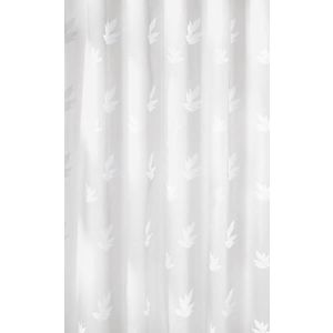 Perdea dus Kleine Wolke Canton, model frunze, alb, poliester cu aspect textil, 180x200cm, Cod 34173 imagine
