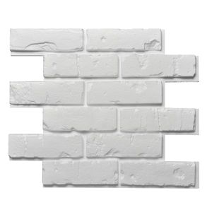 Panou decorativ polistiren Decosa Stone Brick, model imitatie caramida, alb, 59.5cm x 50cm x 2.5cm, bax 7 pachete x 0.97m², Cod 13115 imagine