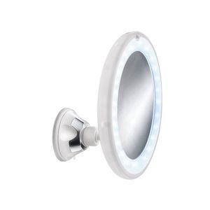 Oglinda cosmetica Kleine Wolke Flexy Light, cu ventuza si iluminare LED, alba, mareste de 5 ori, rotire 180°, diametru 18cm, Cod 34278 imagine