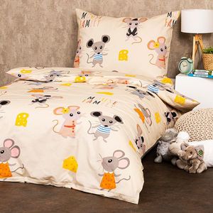 Lenjerie de pat copii, din bumbac, 4Home Little mouse, 140 x 200 cm, 70 x 90 cm imagine