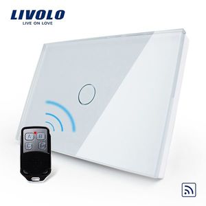 Intrerupator wireless cu touch Livolo din sticla si telecomanda inclusa-standard italian imagine