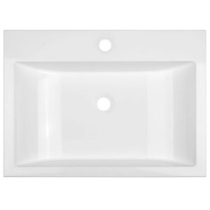 Lavoar baie granit Laveo Albano, 1 cuva dreptunghiulara 44x60 cm, alb lucios imagine