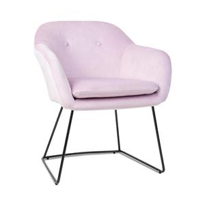 Besoa Zoe, scaun tapițat, cătușeală din spumă, acoperire din poliester, catifea, oțel, roz imagine