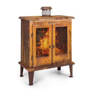 Blumfeldt Flame Locker, vatră, șemineu de grădină vintage, 58 x 30 cm, oțel, aspect ruginit imagine