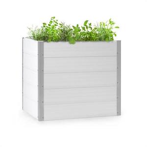 Blumfeldt Nova Grow, ghiveci de grădină, 100 x 91 x 100 cm, WPC, aspect de lemn, alb imagine