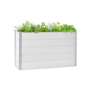 Blumfeldt Nova Grow, ghiveci de grădină, 150 x 91 x 50 cm, WPC, aspect de lemn, alb imagine