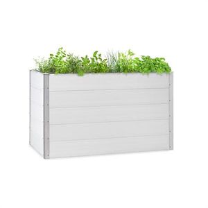 Blumfeldt Nova Grow, ghiveci de grădină, 150 x 91 x 100 cm, WPC, aspect de lemn, alb imagine