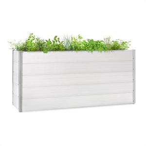 Blumfeldt Nova Grow, ghiveci de grădină, 195 x 91 x 50 cm, WPC, aspect de lemn, alb imagine