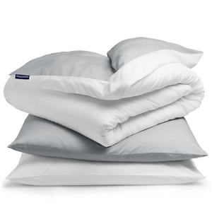 Sleepwise Soft Wonder-Edition, lenjerie de pat, 155x200cm, gri deschis/albă imagine
