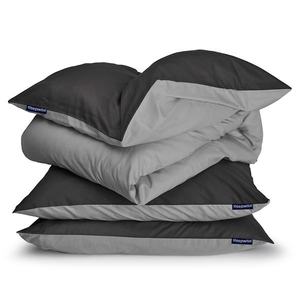 Sleepwise Soft Wonder-Edition, lenjerie de pat, 155x200cm, gri închis/gri deschis imagine