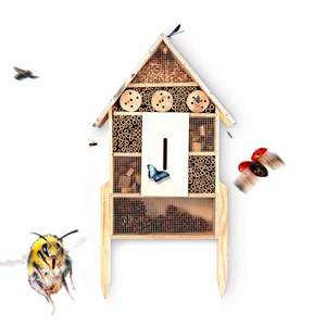 Blumfeldt Căsuță pentru insecte, acoperiș din tablă, inclusiv piciorușe. locuibil pe tot parcursul anului, lemn de pin imagine