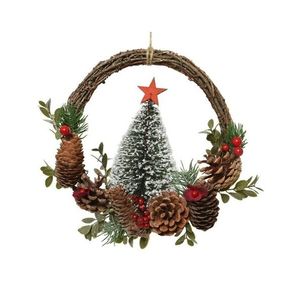 Decoratiune Craciun - coronita cu conuri de brad - Wreath Twig | Kaemingk imagine