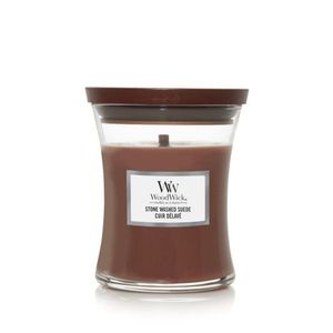 Lumanare parfumata - Stone Washed Suede, Medium Jar | WoodWick imagine