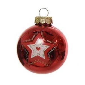 Glob decorativ - Bauble Glass Christmas Red - Star - Rosu / Stea | Kaemingk imagine