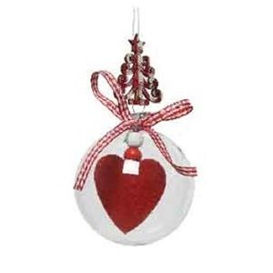 Glob decorativ - Bauble Glass - Red Heart - Inima Din Fetru | Kaemingk imagine