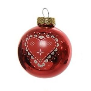 Glob decorativ - Bauble Glass Christmas Red - Heart - Rosu / Inima | Kaemingk imagine