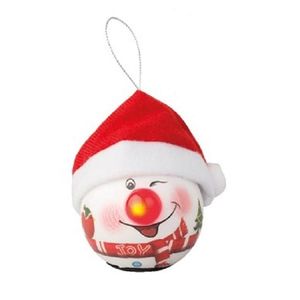Glob decorativ - LED Bauble Foam Snowman Red Hat - LED Om De Zapada Cu Fes Rosu | Kaemingk imagine