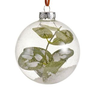 Glob decorativ - Bauble Glass Branches/Green - Frunza Vasc | Kaemingk imagine