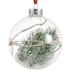 Glob decorativ - Bauble Glass Branches/Green - Brad | Kaemingk imagine