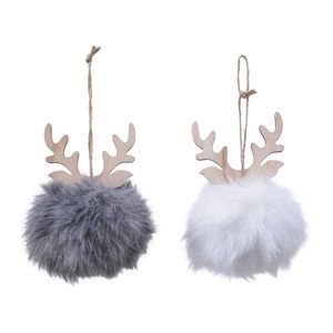 Decoratiune - Ball Polyester Faux Fur With Antlers - mai multe modele | Kaemingk imagine