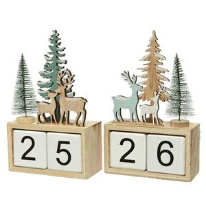 Calendar - Advent Calendar Plywood Glitter With Scenery - mai multe modele | Kaemingk imagine