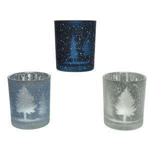 Suport pentru lumanare - Tealightholder Glass Laser Tree / Snow - mai multe modele | Kaemingk imagine