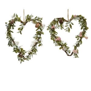 Decoratiune - Heart Twig Glitter, Snow Pe Green, Foam Berries, Pinecone - mai multe modele | Kaemingk imagine
