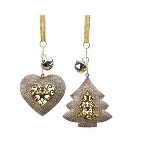 Decoratiune - Iron Glitter Bell - Tree, Heart - mai multe modele | Kaemingk imagine