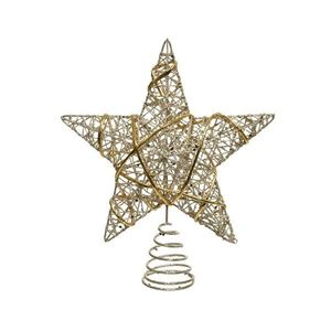 Varf de brad - Iron Glitter Star - Gold | Kaemingk imagine