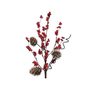 Ornament - Spray Foam Berries, Pinecones - Red | Kaemingk imagine