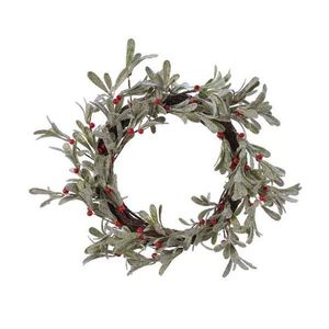 Decoratiune - Wreath Plastic Foam Berries Glitter - Green | Kaemingk imagine