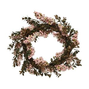 Decoratiune - Wreath Plastic Snow Berries - Pink | Kaemingk imagine