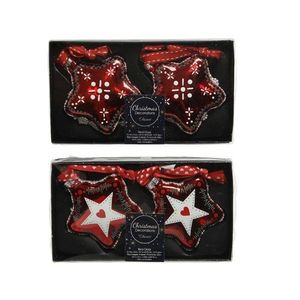 Set 2 globuri - Star Glass Lace - Red - mai multe modele | Kaemingk imagine