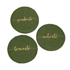 Set suporturi de pahare cu mesaj - Handmade - Verde | FriendlyGifts imagine