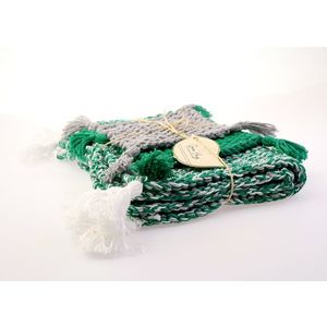 Set 2 suporturi pahare si 2 suporturi farfurii cu ciucuri, tricotate manual | Green Hugs imagine