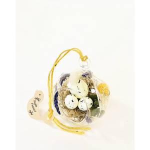 Glob de sticla cu flori prezervate si accesorii de Paste | Plante Cadou imagine
