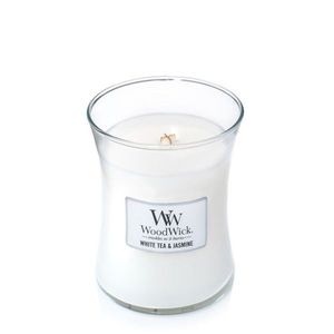 Lumanare parfumata - White Tea & Jasmin, Medium Jar | WoodWick imagine