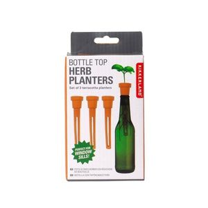 Set pentru plantat - Bottle Top Herb Planter, 3 bucati | Kikkerland imagine