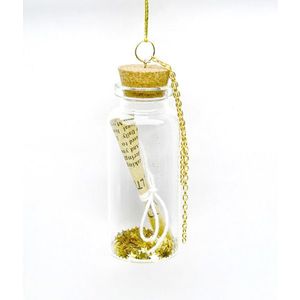 Decoratiune Craciun - Glass Bottle, ravas si stelute aurii | Everbright Gifts imagine