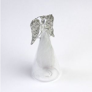 Decoratiune Craciun - Glass Angel with Feather | Everbright Gifts imagine