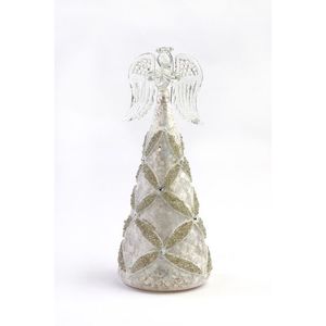 Decoratiune Craciun - Glass Angel with Light, gemstones | Everbright Gifts imagine