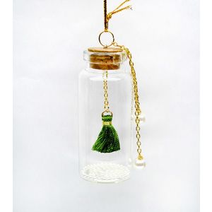 Decoratiune Craciun - Glass Bottle, ciucurel si perle | Everbright Gifts imagine